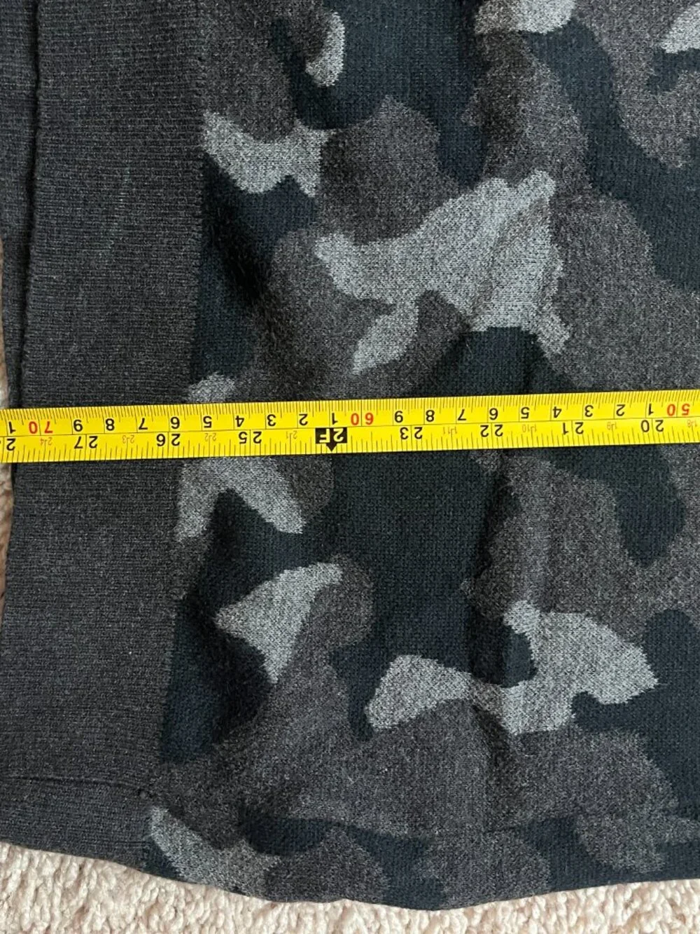 Banana Republic Mens L Camo Crewneck Sweater 100% Cotton Charcoal Black